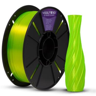 Imagem de Filamento PLA Verde Limão Translúcido Premium 1kg, 1.75Mm, Para Impressoras 3D - Voolt3D