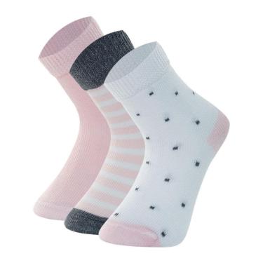 Imagem de Kit 3 Pares Meias Cano Médio Bebê Mash Infantil