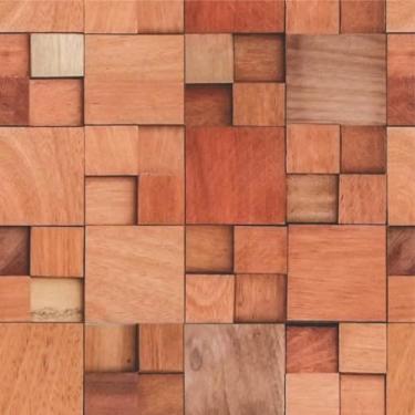 Imagem de Papel De Parede Adesivo Madeira Blocos Medidas Variadas 2,5m
