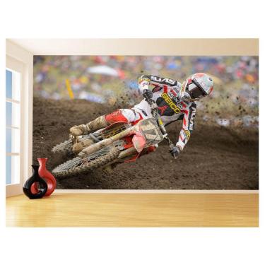 Imagem de Papel De Parede 3D Moto Cross Trilha Terra Mx 3,5M Bkm16