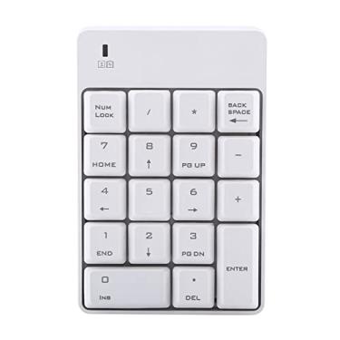 Imagem de Teclado numérico, teclado numérico USB Wi-Fi, mini 18 teclas transportáveis de entrada de dados, ampla variedade de blocos para laptop, PC, laptop (branco)