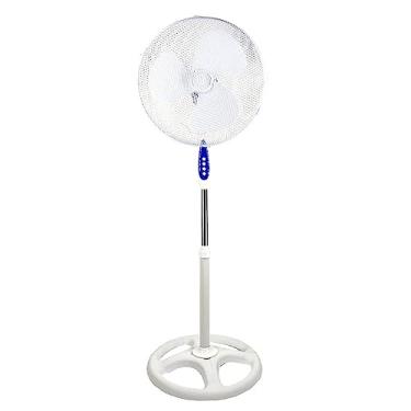 Imagem de Ventilador elétrico com pedestal de 40 cm ventiladores domésticos de chão cabeça balançando refrigerador de pé 3 configurações de velocidade operação silenciosa circulação de ar para quarto, branco, 130 cm