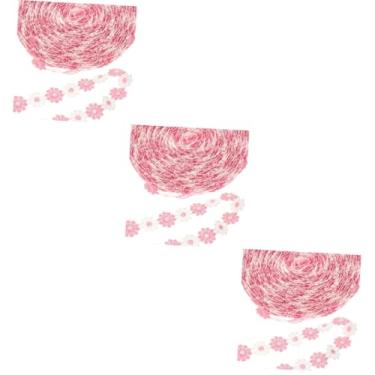 Imagem de EXCEART 3 Rolos Acessórios de renda para roupas aplique de renda aplique de flor fita guarnição margarida aplique de tecido de renda flor do sol flores de pano trabalhos manuais