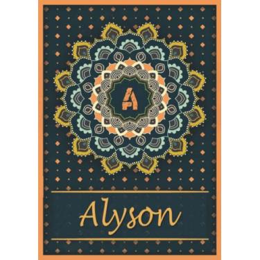 Imagem de Alyson: Carnet de notes A5 | Prénom personnalisé Alyson | Monogramme A | Cadeau d'anniversaire pour fille, femme, maman, copine, sœur | Mandala | 120 pages lignée, Petit Format A5 (14.8 x 21 cm)
