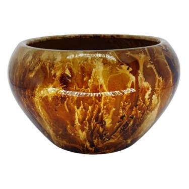 Imagem de Cachepot Vasinhos Para Arranjo Vaso Centro de Mesa Cerâmica Orquídea Suculentas Tam G (Marrom)