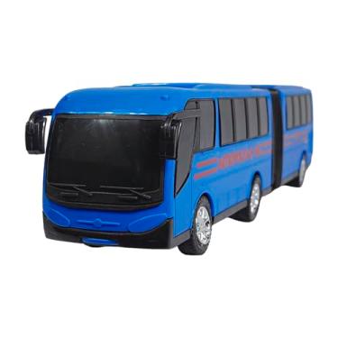 Imagem de Onibus Sanfonado Brinquedo De Plástico Decoração 35Cms (Azul)