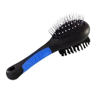 Imagem de Escova Dupla com Bolinhas Para Pentear Spitz Alemão Lulu Da Pomerânia Shitzu Marca Bacon Born (Azul e Preto)