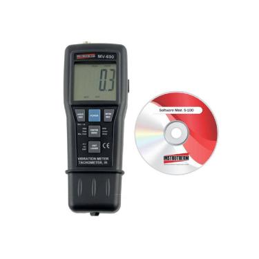 Imagem de Medidor Vibração Digital Tacômetro Ótico Contato Pp Hold Datalogger Mv-690 Portátil Sof...