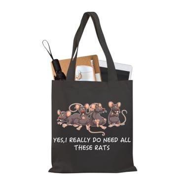 Imagem de BDPWSS Bolsa sacola de rato para amantes de ratos, presente fofo para mãe de rato, sim, eu realmente preciso de todos esses ratos, bolsa de lona, Do Need Rats Bltg