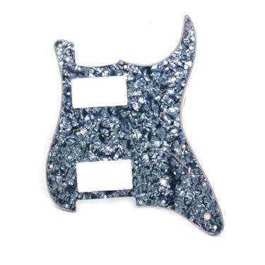 Imagem de ROZILO 11 Buracos Guitarra Strat Pickguard HH Humbucker para Fender Padrão Stratocaster Estilo Moderno Cinza Pérola