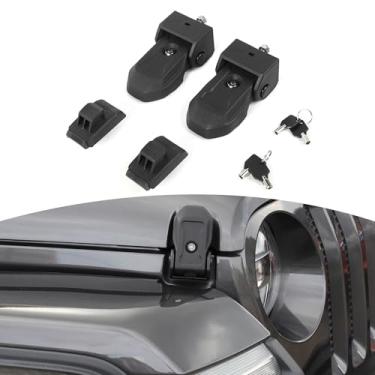 Imagem de RT-TCZ Original JL Capuz Travas Trava Capuz Trava Trava Kit para Jeep Wrangler JK JKU JL JLU 2007-2019 (Preto)