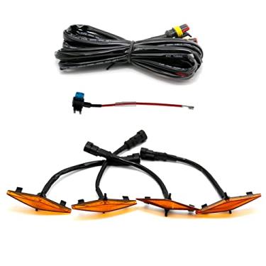 Imagem de 4 peças de lâmpadas de rapina de grade frontal luzes LED acessórios de carro com arnês e fusível, substituição para Toyota 4Runner SR5, TRD Off-road, Limited, TRO Pro 2014-2019, TRD Pro 2014-2021