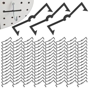 Imagem de AccEncyc Black Peg Locks Plastic Pegboard Hook Locks Pegboard Display Hook Organizer Fixer Board Hook Retainers Pegboard Hook Organizer para Pegboard Padrão 1/10.2 cm e 1/20.3 cm Pegboard (120 peças)