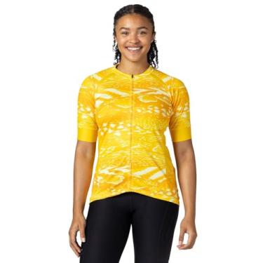 Imagem de Terry Camiseta feminina de ciclismo Touring de manga curta, ajuste relaxado, zíper frontal completo com absorção de umidade FPS 50+ roupa de sol para bicicleta, Vênus, M