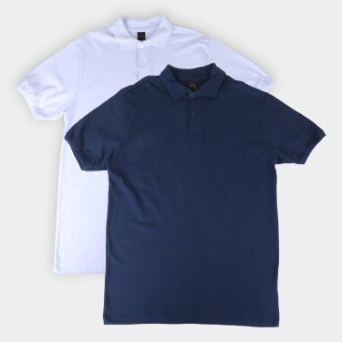 Imagem de Kit 2 Camisas Polo Básicos Lisa Masculina-Masculino