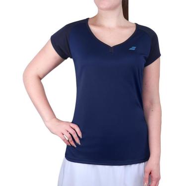 Imagem de Camiseta Babolat Play Cap Sleeve Top Marinho e Azul-Feminino