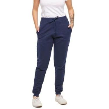 Imagem de Calça de Moletom Feminina Plus size Jogger Fit Básica-Feminino