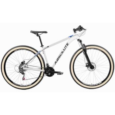 Imagem de Bicicleta 29 Absolute Nero 4 Em Aluminio 6061 Relação 1x9V Pedivela Single Coroa Unica Freio Hidraulico e Garfo de Suspensão 100mm de cursor com Trava no Ombro,19,Branco Preto
