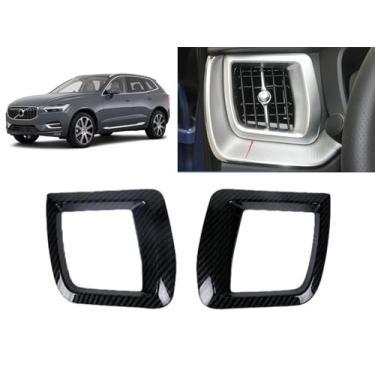 Imagem de Luyhok Tampa de moldura de acabamento de saída de ventilação de ar condicionado lateral do banco dianteiro do carro, compatível com Volvo XC60 Review 2018 2019 2020 tampa de saída de ar prata
