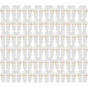 Imagem de Chinelo de , 48 pares, muitas cores, homens, mulheres, crianças, casamento, praia, festa na piscina, pacote com chinelos, Branco, One Size Women/One Size Men
