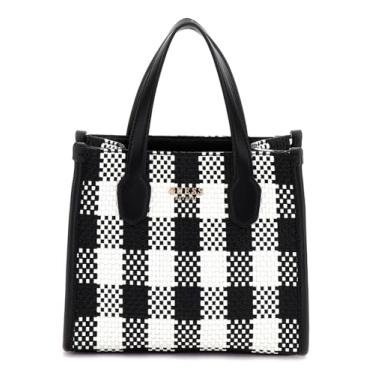 Imagem de GUESS Mini bolsa Silvana com compartimento duplo, Preto Multi, One Size