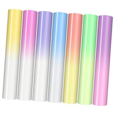 Imagem de Dynwave Folhas de transferência de calor de, 7 peças, ferro em, decoração htv, fácil de cortar para impressão de roupas, chapéus, artesanato diy, sem brilho