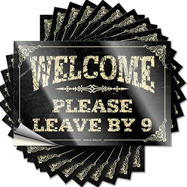 Imagem de Adesivo engraçado "Welcome Please Leave by 9" Funny Sticker 10 Pcs Family Car Stickers for Back Window Men Decor (6X9CM)
