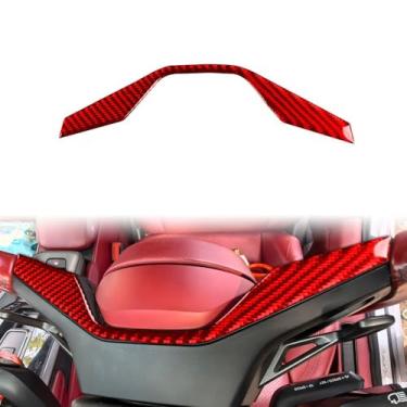 Imagem de 1pcs botões de controle do volante automotivo capa superior cor preta e vermelha decoração de fibra de carbono compatível com modelos Porsche 911 992 2019-2023 acessórios para carro(Red Carbon Fiber)