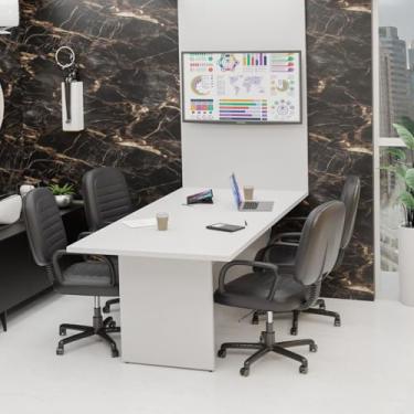 Imagem de Mesa Para Escritório Com Painel 2mx1m Tampo 30mm (Branco)