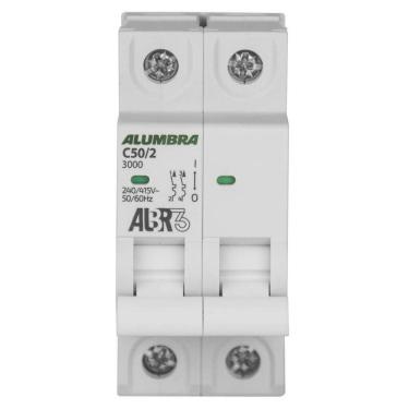 Imagem de Disjuntor Bipolar 50A 3Ka Curva C Albr Alumbra