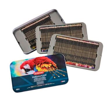 Imagem de DERWENT - LÁPIS DE COR PERMANENTE CHROMAFLOW 100 CORES ESTOJO LATA