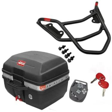 Imagem de Bau Bauleto Moto Givi Monolock Traffic 27l + Bagageiro Givi