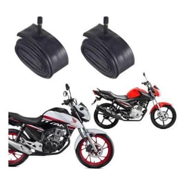 Imagem de Par Camara De Ar Moto Aro 18 Cg Titan Fan 125 150 160 Ybr - BLACK TYRE