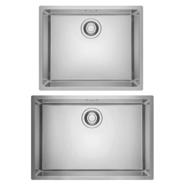 Imagem de Kit franke 2 cubas linea de embutir em aço inox 60x40 e 50x40cm