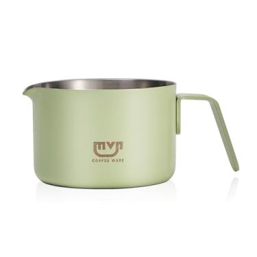 Imagem de MUVNA Copo medidor de café expresso, copo de dose expresso, copo medidor de extração de café de aço inoxidável com alça, copo dosador de grãos de café (verde)