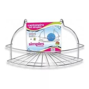 Imagem de Cantoneira Porta Shampoo Niquelart Sol Simples Aço Cromado