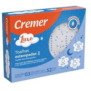 Imagem de Toalha fralda cremer estampada menino caixa c/3