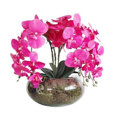 Imagem de Arranjos de flores artificiais 4 hastes de orquideas - La Caza Store