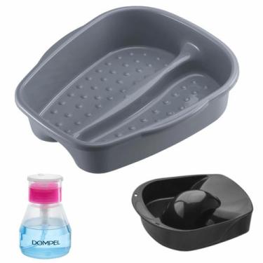 Imagem de Kit Manicure e Pedicure Tigela mão + Bacia Pés + Porta acetona Salão d