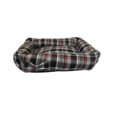 Imagem de Cama Cães e Gatos Xadrez Tamanho M - Valley Pet, Cinza