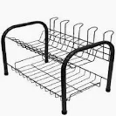 Imagem de Escorredor 2 Andar Prato Louça Cozinha Inox Preto Fosco - Predileta