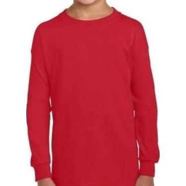 Imagem de Kit 3 Camiseta Básica infantil Menino e Menina Unisex  Manga Longa Mal