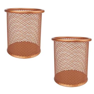 Imagem de Porta Caneta, Lápis, Redondo, Metal, Rose Gold Kit c/ 2 Unidades - Gv 