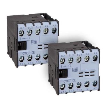 Imagem de Kit 2 Mini Contator Tripolar Weg CW07 7A 220V