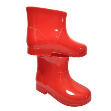 Imagem de Bota de Chuva Infantil Unissex Menino ou Menina Galocha - RAE, Vermelh