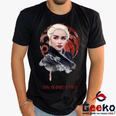 Imagem de Camiseta Game Of Thrones 100% Algodão Daenerys Targaryen Fire and Bloo