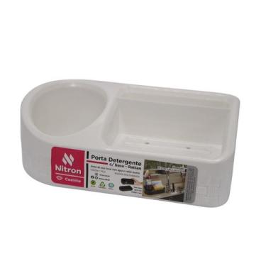 Imagem de Porta Detergente/sabão/esponja Rattan C/base Nitron Branco