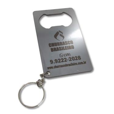 Imagem de Abridor de Garrafa Chaveiro Inox Original Churrascobrasileiro