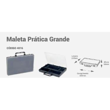 Imagem de Maleta Caixa Organizadora com Repartições Grande Preta - POLLYMER