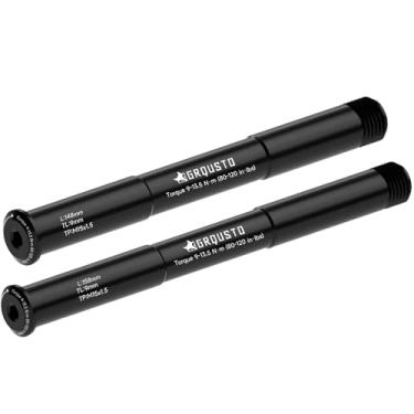 Imagem de GRQUSTO Eixo dianteiro de rosca M15 x 1,5 mm para garfos de bicicleta RockShox Road Mountain, eixo de impulso de liga de alumínio 6061: 15 mm x 100 mm